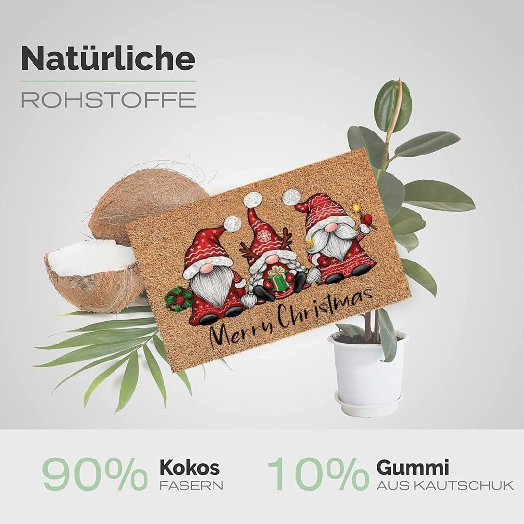 Entrando Fussmatte aus Kokos 40x60 cm - 20 Stillvolle Motiven - für aussen, robust, rutschfest - ide