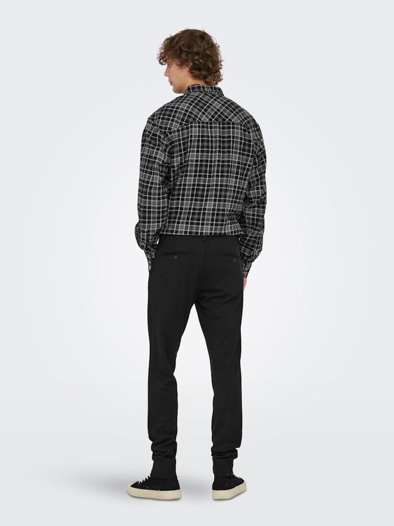 Only & Sons Male Chino Hose ONSMARK Slim Fit Chino Hose 27W / 30L A: Dark Grey Melange/Black, 27W /