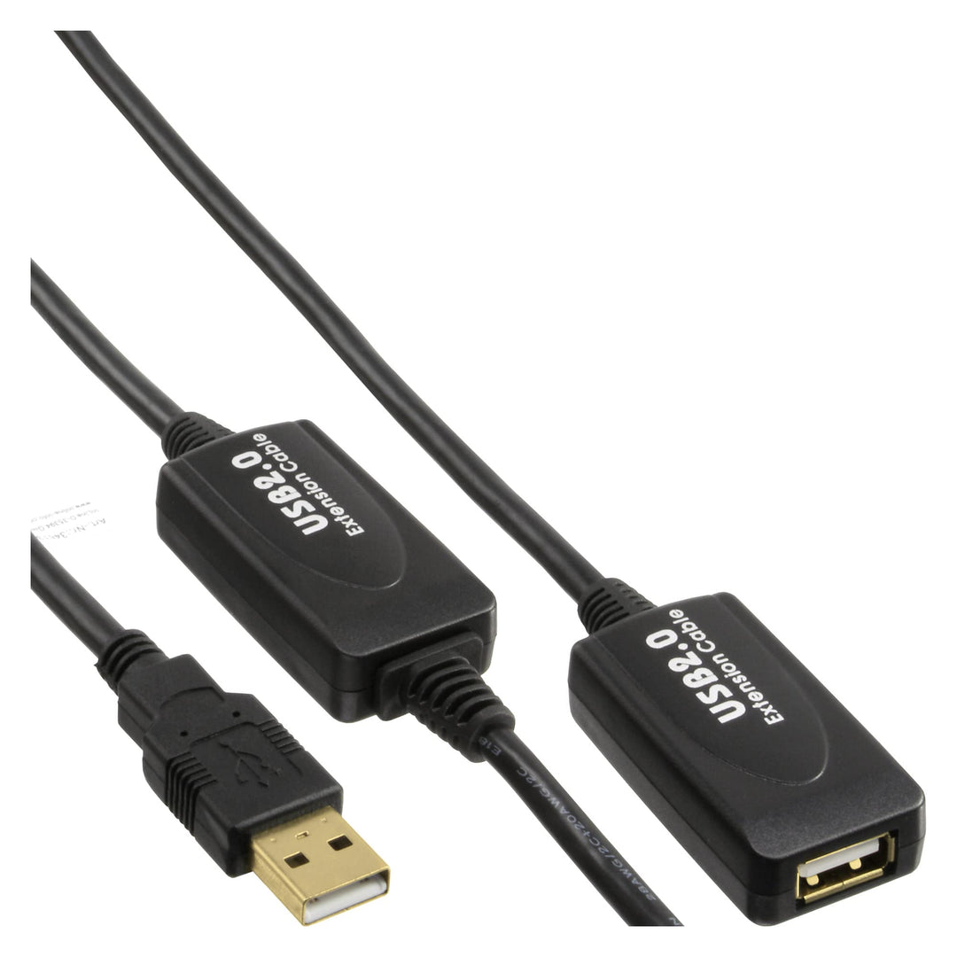 InLine 34613I USB 2.0 Aktiv-Verlängerung, mit Signalverstärkung "Repeater", Stecker A an Buchse A, 2