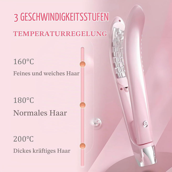 Kreppeisen – 30s PTC-Heating, 3-temp (160-200°C), Negative Ionen für Fülle am Ansatz &amp; glatte Wellen