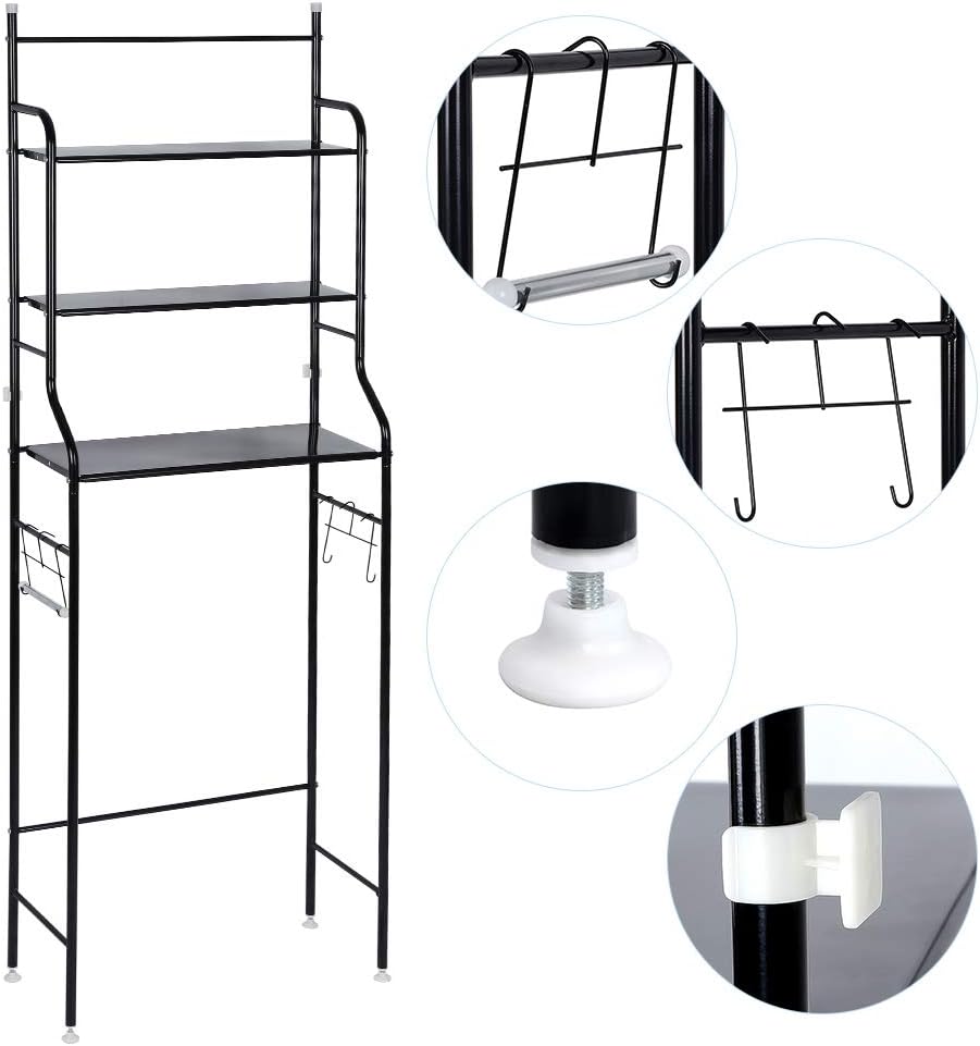 3-Tiers lackierter Stahl Toilettenregal WC-Regal Badezimmer Regal Aufbewahrungsregal für Badezimmer,