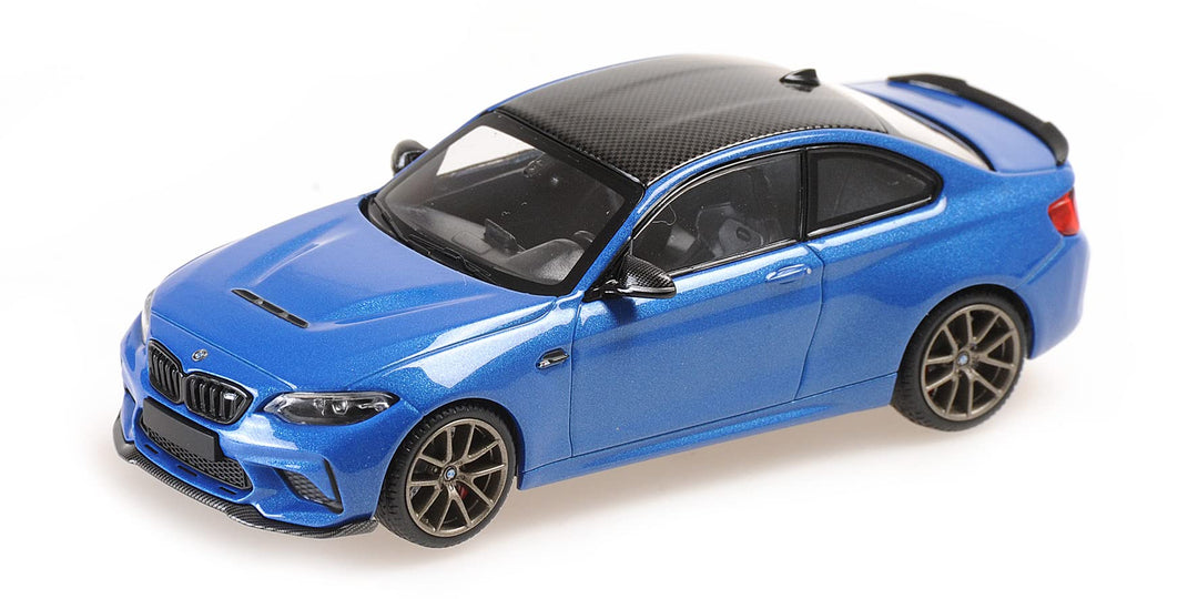 Minichamps 410021025-1:43 BMW M2 Cs-2020 Blau mit Goldrädern Sammlerstück Miniaturauto blau