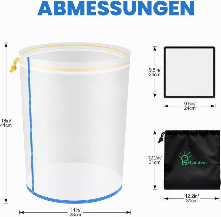 Hyindoor Bubble Bags All Mesh 5 Gallonen 5 Beutel Set Krautig EIS Essenz Extractor Kit für Kräuterex
