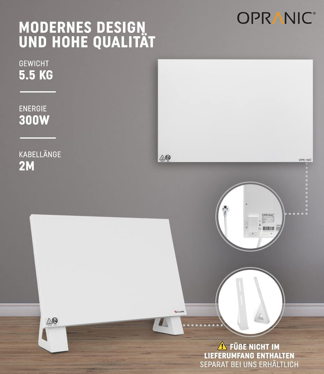 OPRANIC Premium Infrarotheizung | 5 Jahre Garantie | Deckenmontage, Infrarotheizung Decke, Infrarot