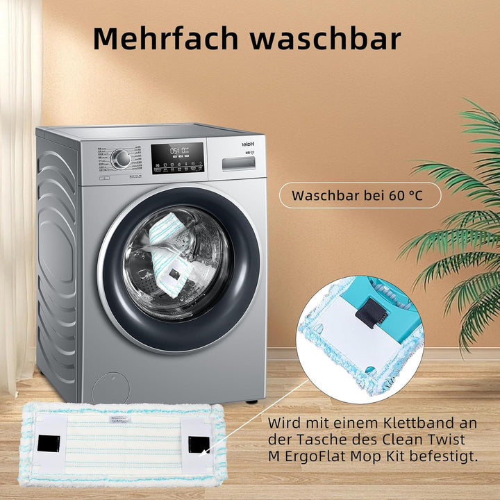 6 Stück Wischbezug Set für leifheit Clean Twist M Ergo Micro Duo, Saugfähiger Mikrofaser Bodenwische