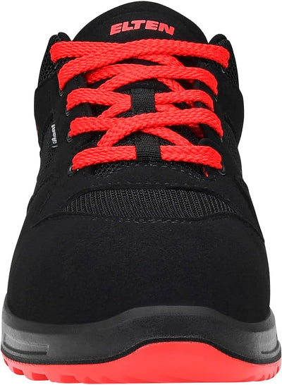 Sicherheitsschuhe ELTEN LAKERS XXT Low ESD S1P, Damen, Herren, sportlich, leicht, schwarz/rot 36 EU