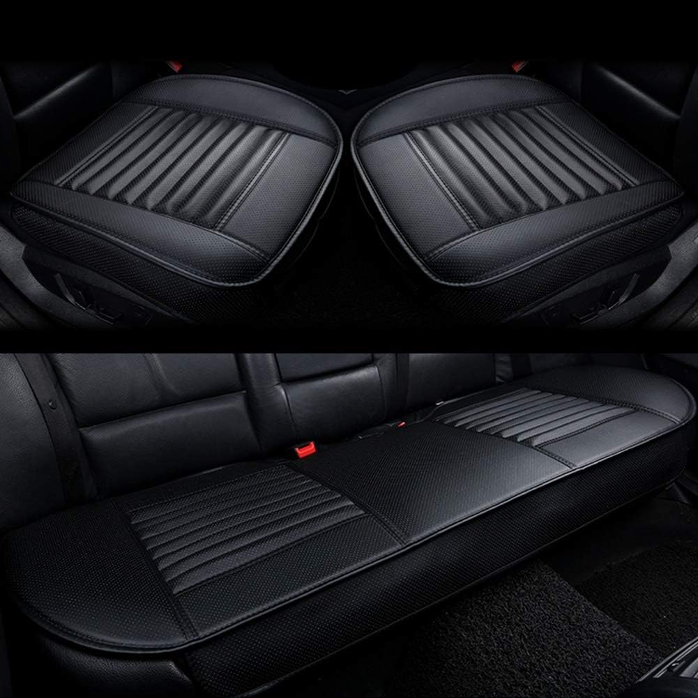HONCENMAX Auto Sitzauflage Sitzkissen Universal Sitzauflagen Autositzbezüge - BambusKohle PU Leder -