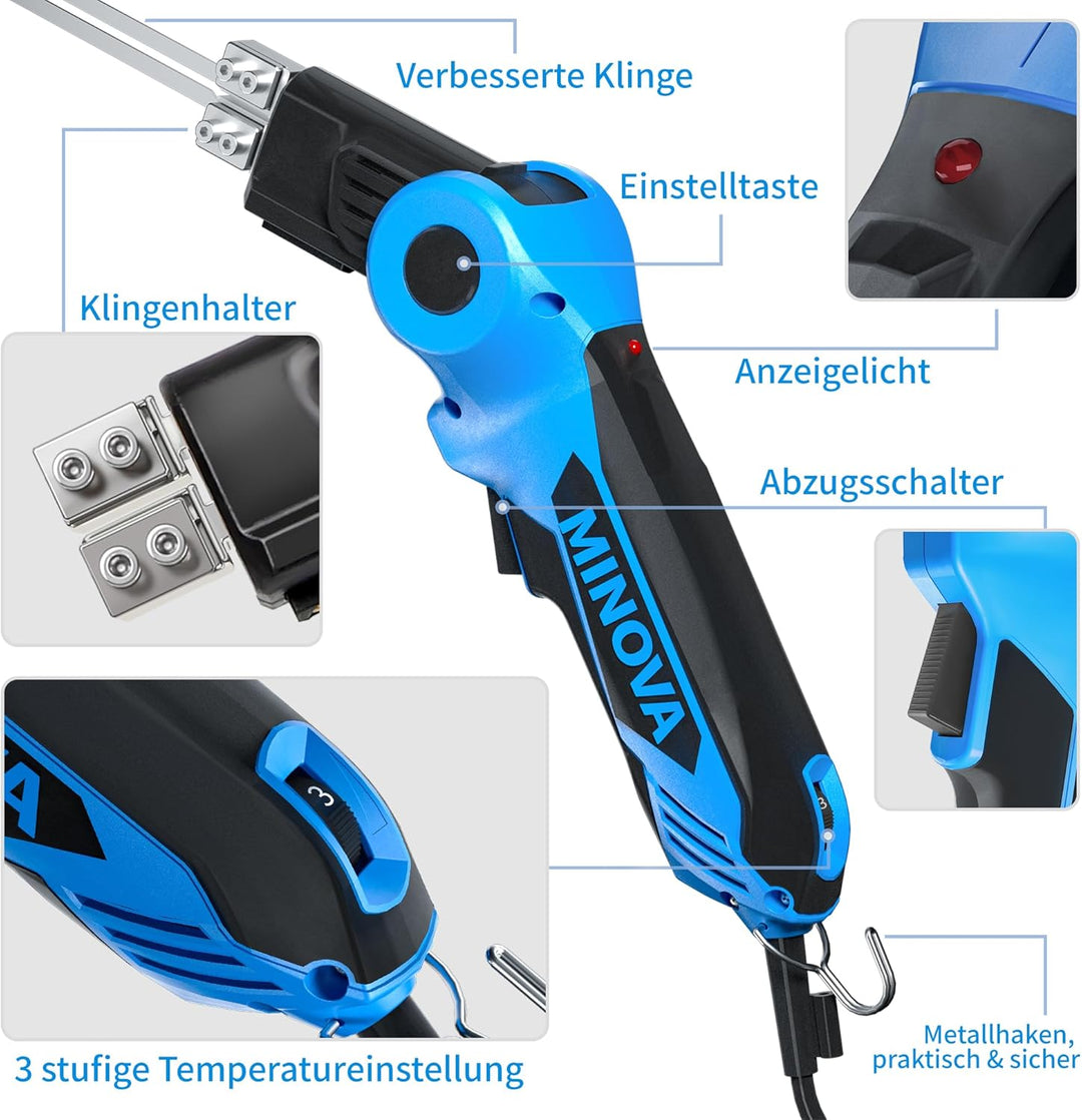MINOVA Styroporschneider Drehbarer Elektrischer Heissdrahtschneider Schaumstoffschneidwerkzeugset Lu
