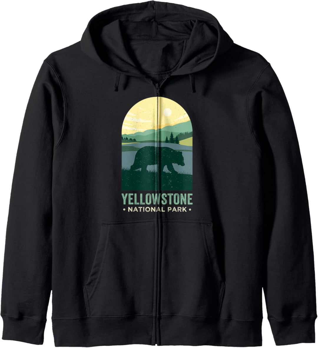 Yellowstone-Hemd im Vintage-Stil, Grizzly Yellowstone-Nationalpark Kapuzenjacke