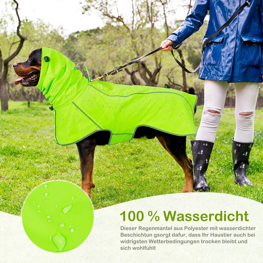 Hunderegenmantel - Wasserdichter Regenjacke für Hunde, Einstellbare Regenmantel für Mittlere, Grosse