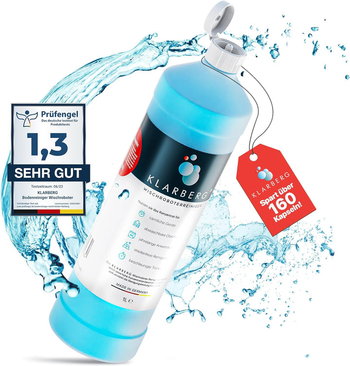 KLARBERG® 1L Bodenreiniger Wischroboter Reinigungsmittel Konzentrat 1:100 I Frischer Duft mit unsere