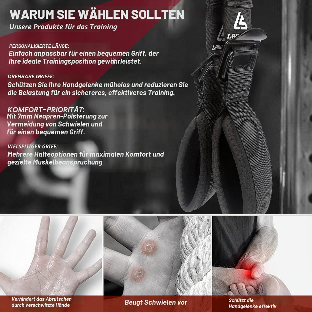LARA STAR Verstellbare, robuste Trizepsseil-Kabelbefestigung für Fitnessstudio, 45–79cm, extra Lange