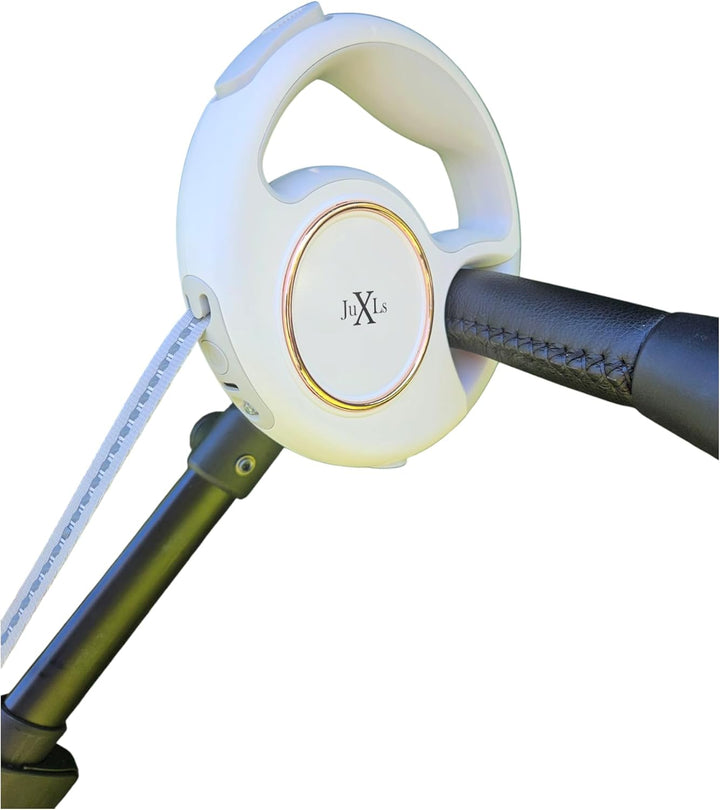 Hundeleine mit Licht LED,edel,elegant,3m, Kotbeutelhalter,Reflektoren bessere Sichtbarkeit, weiss/ro