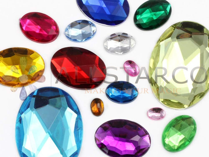 Allstarco 18x13mm Purple Amethyst Lite .NAT02L Flat Back Oval Acrylic Rhinestones Plastic Costume Ge