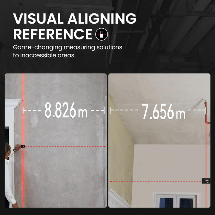 MiLESEEY D9 Pro Laser-Entfernungsmesser mit visueller Ausrichtungsanzeige, 100m professionelles Lase