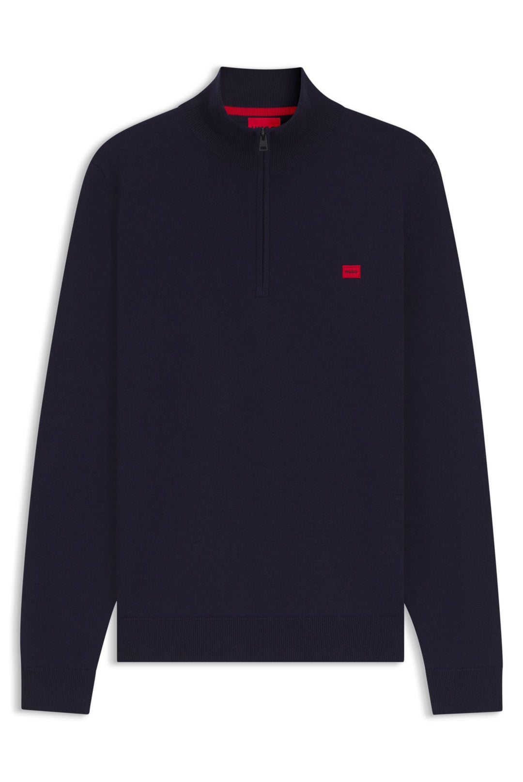 HUGO Herren San Quintus-C Troyer aus Baumwolle mit rotem Logo-Label M Navy418, M Navy418