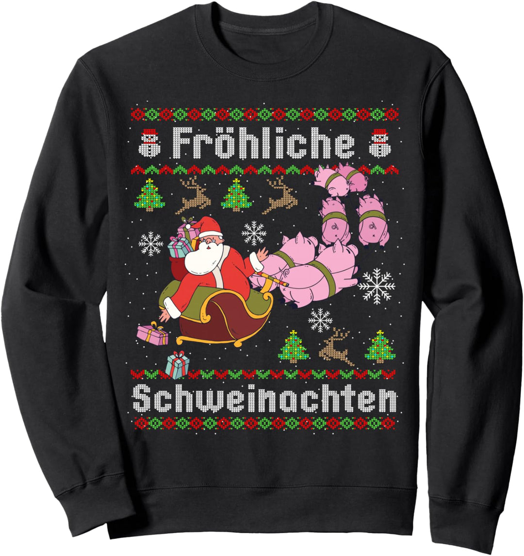 Lustige Schweine Weihnachten Ugly Christmas Bauer Sweatshirt