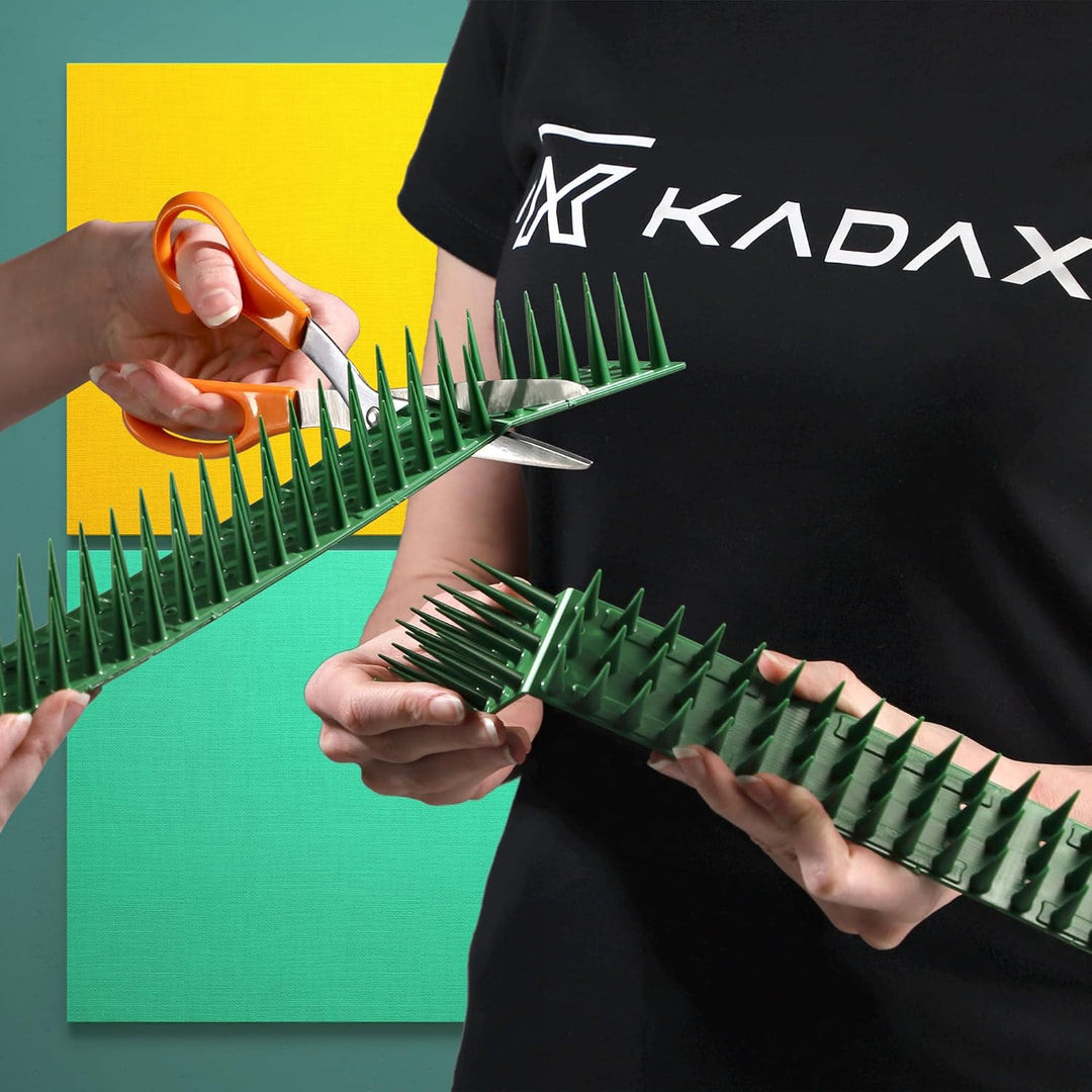 KADAX 12er Set Vogelabwehr Spikes, Kunststoff, 51x4x3,5 cm, 3-reihig, für Tauben, Katzen, Marder, Za