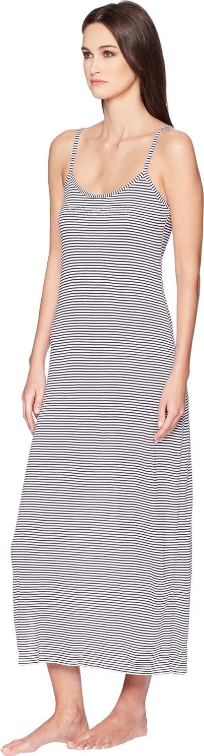 Emporio Armani Woman Nachthemd lang Loungewear Night Dress Schmucklogo S White-Night Blue (32510)