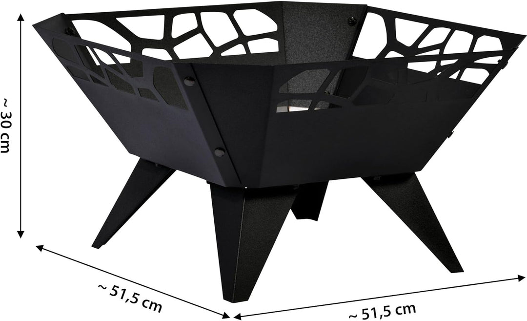 dobar® 35416 Feuerschale Viereckig | Feuerstelle Bausatz aus Stahlblech | Gartenfeuer für Terrasse/B