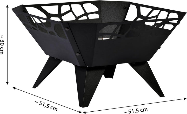 dobar® 35416 Feuerschale Viereckig | Feuerstelle Bausatz aus Stahlblech | Gartenfeuer für Terrasse/B