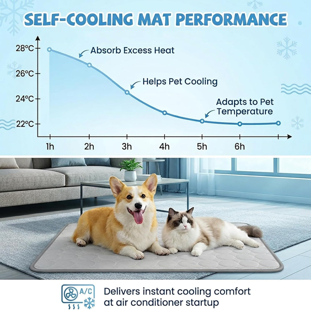 Qoosea Kühlmatte für Hunde Selbstkühlende Hundematte, Komfortabel Pet Cooling Mat Kühldecke Waschbar