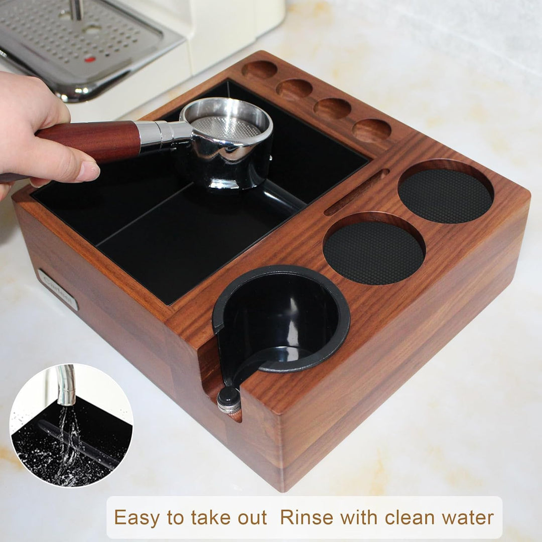 9-in-1-Siebträgerhalter für 51/54 mm Espresso-Tamping-Station mit rutschfester multifunktionaler Esp