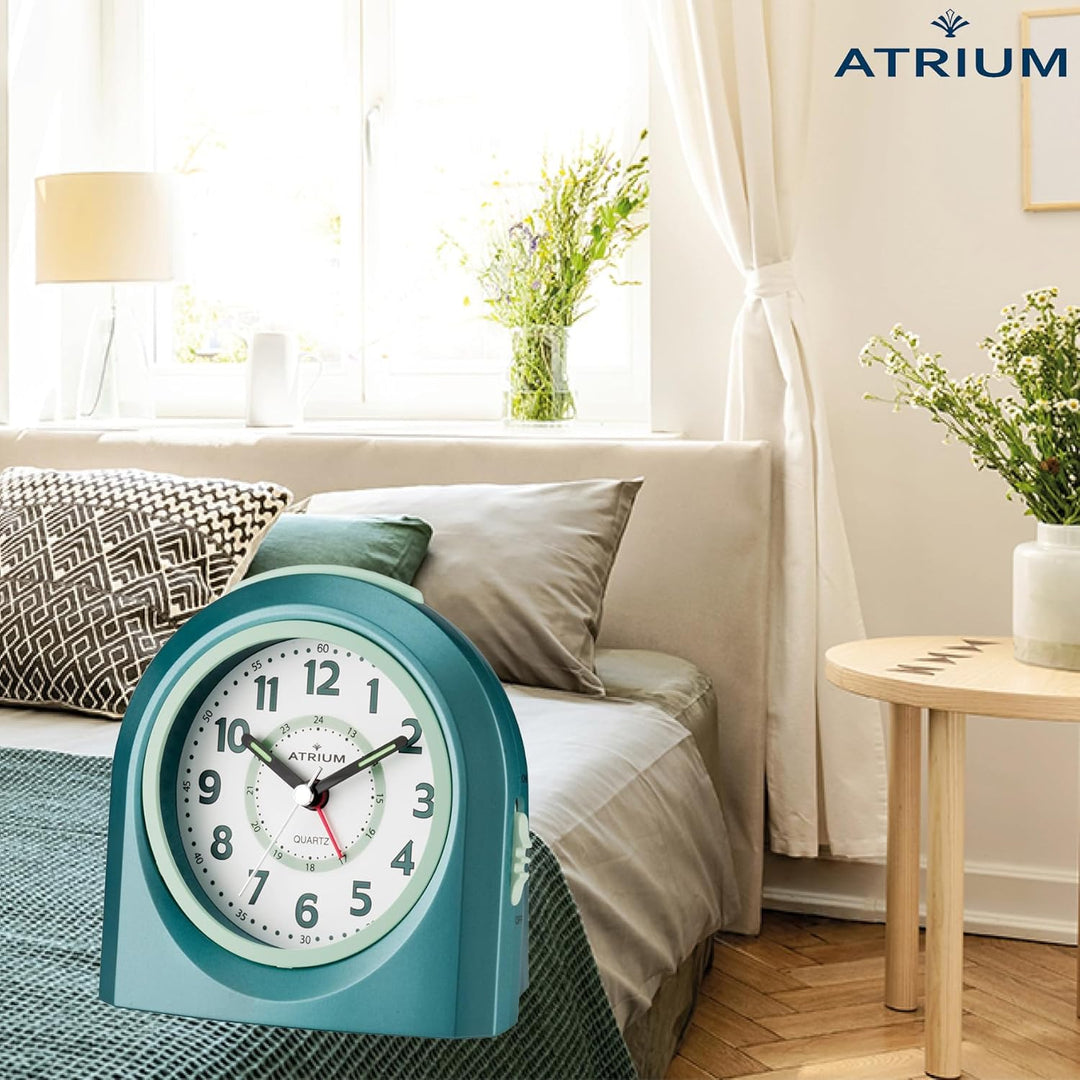 Atrium Kinderwecker Jugendwecker Jungen Mädchen Analog Quarz mit Licht und Snooze Türkis Hellblau A9