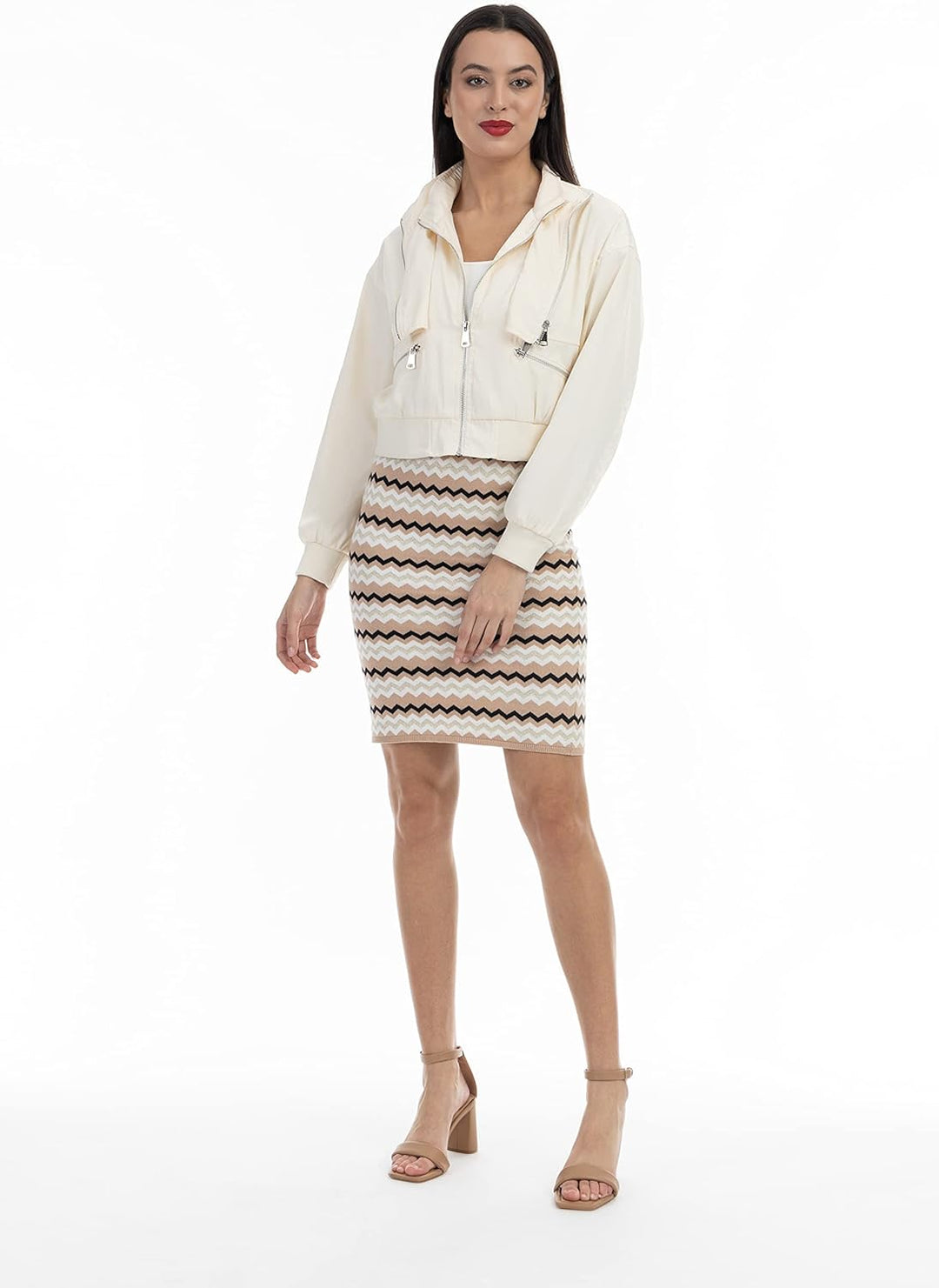 faina Damen Strick Midirock S Beige Mehrfarbig, S Beige Mehrfarbig
