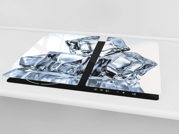 Küchenbrett aus Hartglas und Induktionskochplattenabdeckung – Schneideplatten SINGLE mit 60 x 52 cm