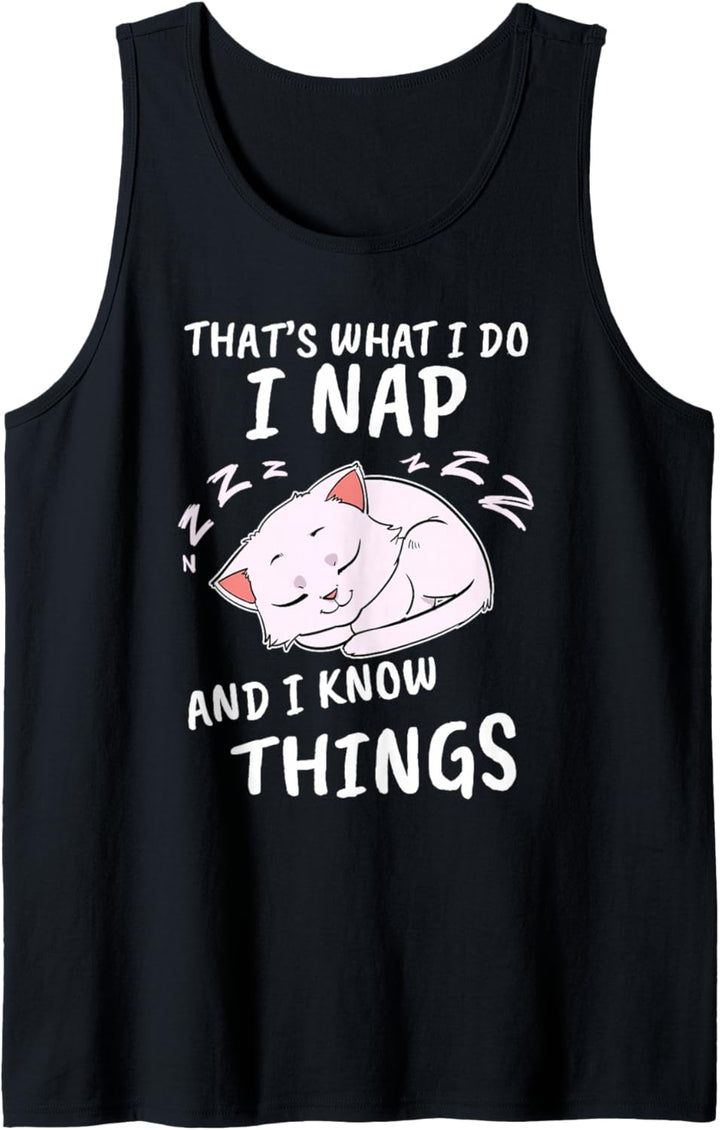 Lustig Kater Nickerchen Miau Schlaf Schlafende Mieze Katze Tank Top