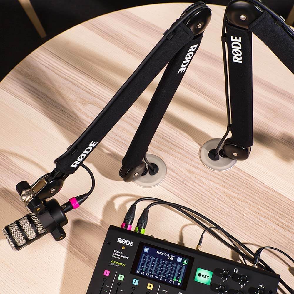 Rode PSA1+ Plus Black Mikrofonarm Tisch-Stativ Schwarz + keepdrum XLR-Kabel