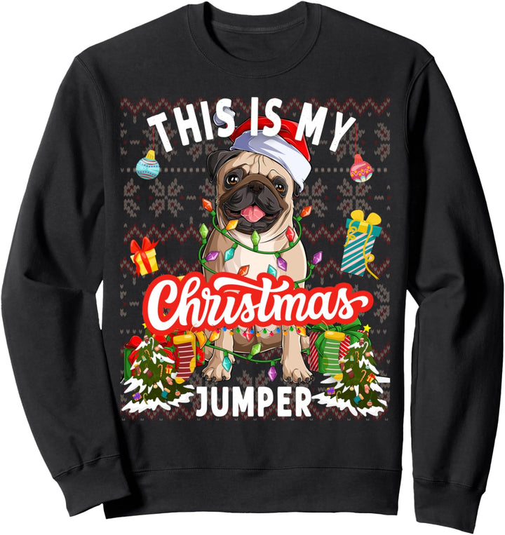 This Is My Pug Weihnachtspullover mit Mops-Motiv Sweatshirt