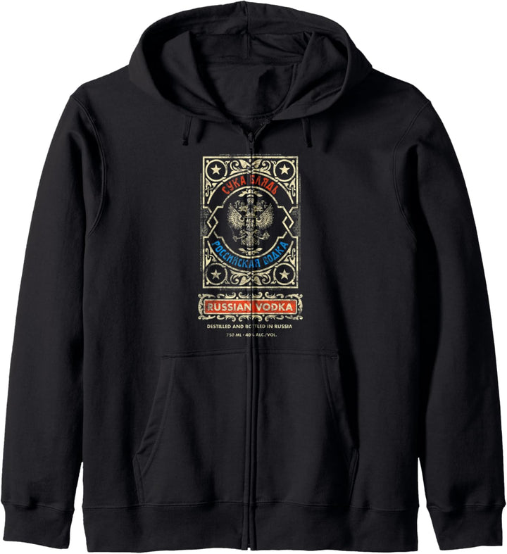 Russland Russen Vodka Pizdez Cyka Blyat Vintage UdSSR Retro Kapuzenjacke