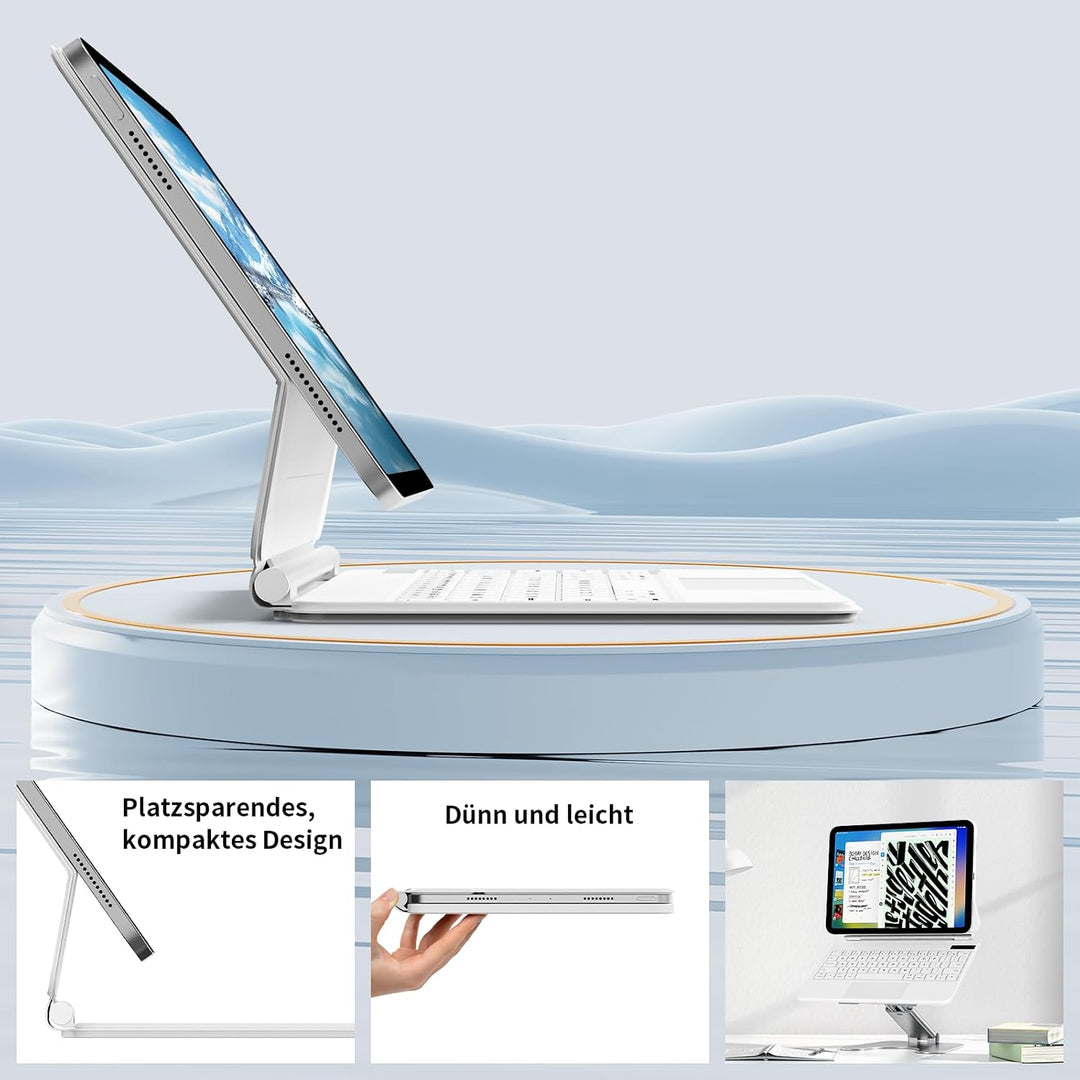 Hülle Tastatur für iPad 11. Gen 2025 / iPad 10. Gen 2022, Weiss | Bluetooth-Tastatur mit Touchpad fü