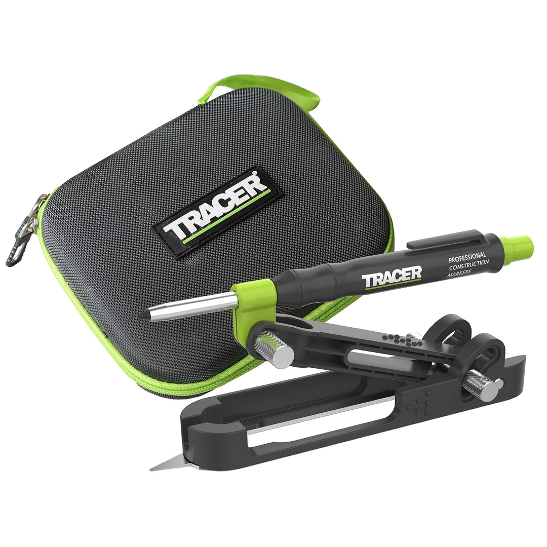 Tracer ProScribe Tool mit Tieflochmarker Bleistift, 6 x Ersatzminenhalter und Tragetasche (Multi-Fun