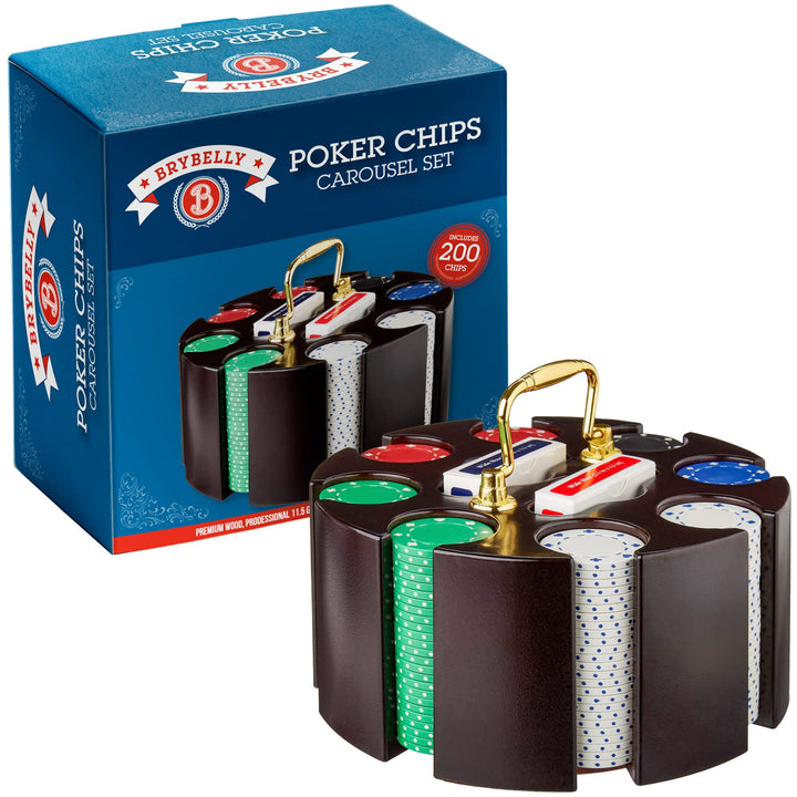 Brybelly Poker Chip Set in Holz Karussell, Fall, 11,5 GM