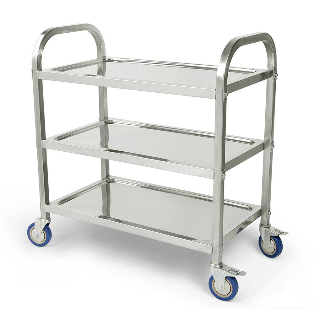 Flyelf 3 Etagen Küchenwagen, Küche Auto Regal Utility/Service Cart Trolley Küche Legen mit Rollen, E