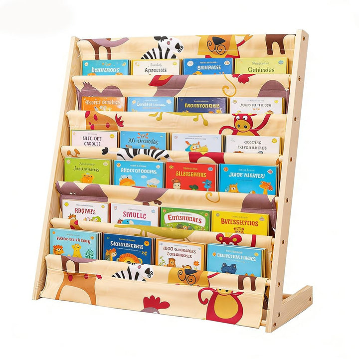Bücherregal Kinder mit 6 Oxford-Stoff Fächern,Kinder-Bücherregal, 6 Ebenen, Bücherregal,Aufbewahrung