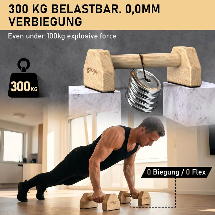 Liegestützgriffe Holz, Parallettes, rutschfeste Griffe Liegestütze, Push Up Stand Bars, Liegestützgr