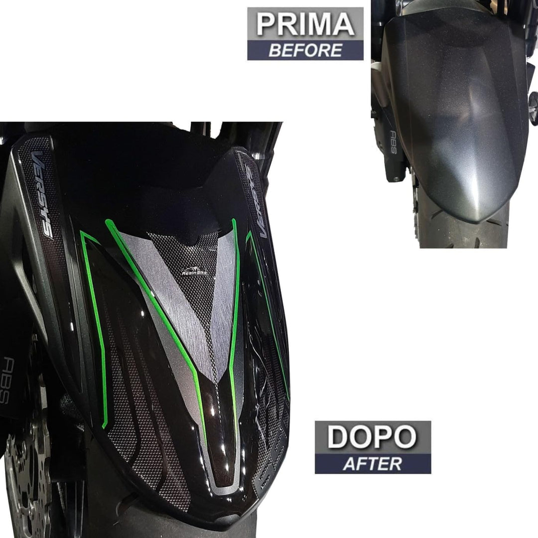 Resin Bike Aufkleber für Motorrad Kompatibel mit Kawasaki Versys 650 2017-2020. Kotflügelschutz vor