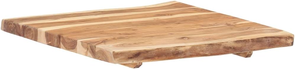 vidaXL Massivholz Tischplatte Baumkante Massivholzplatte Akazie 58x(50-60) x3,8cm 60 x 60 x 3.8 cm,