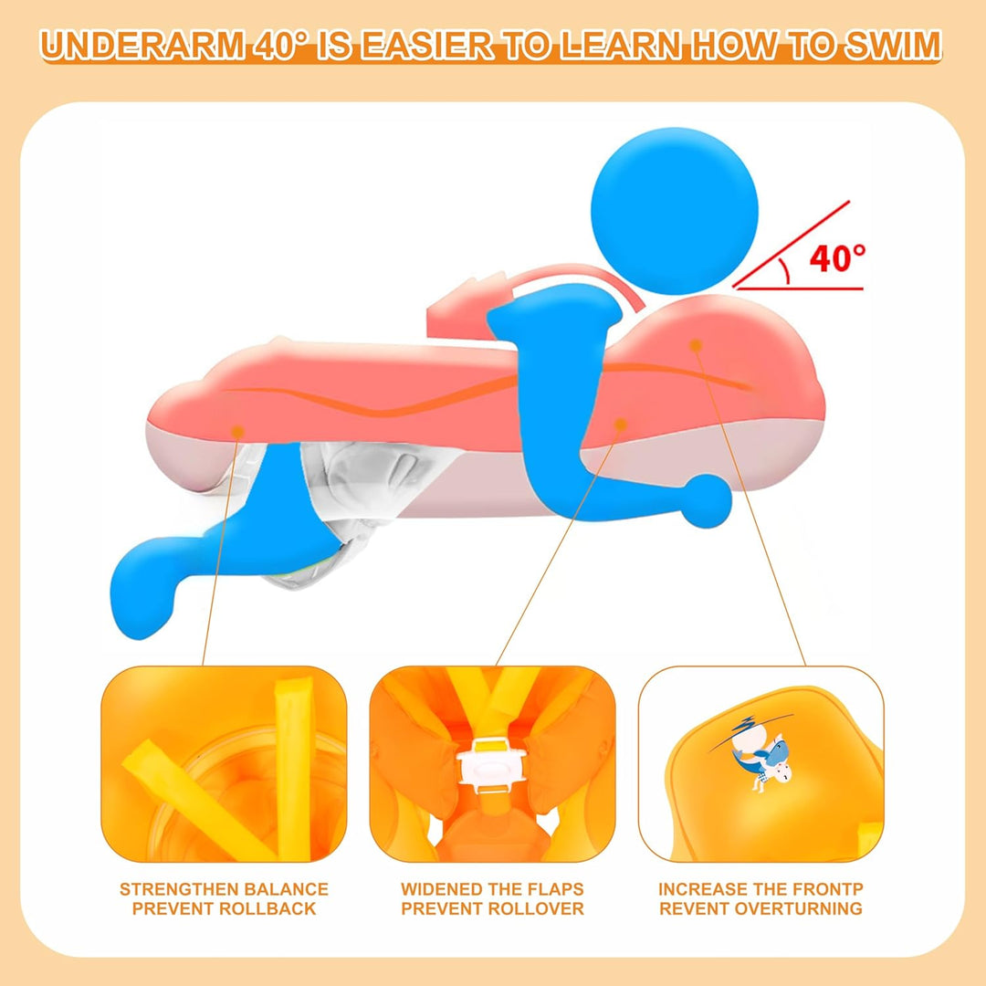 Aufblasbare Baby Schwimmfloat 0-6 Monate Baby Pool Float mit Sicherheitssitz 6-12 Monate Säugling Kl