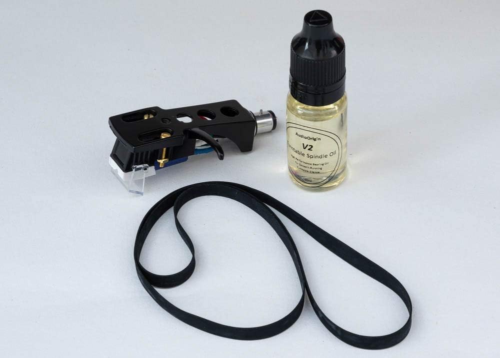 Schwarzes Headshell, Tonabnehmer, Stylus, Antriebsriemen, Schmiermittel-Auffrischungspaket für Pione
