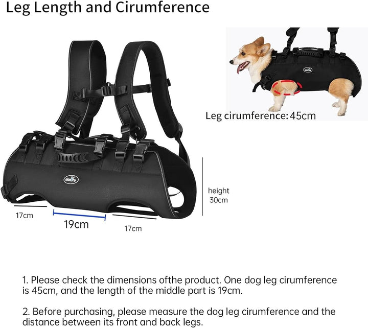 Wakytu Hundefördergurt Sling Lift ideal für Haustiersupport Rehabilitation mit verstellbarem Polster