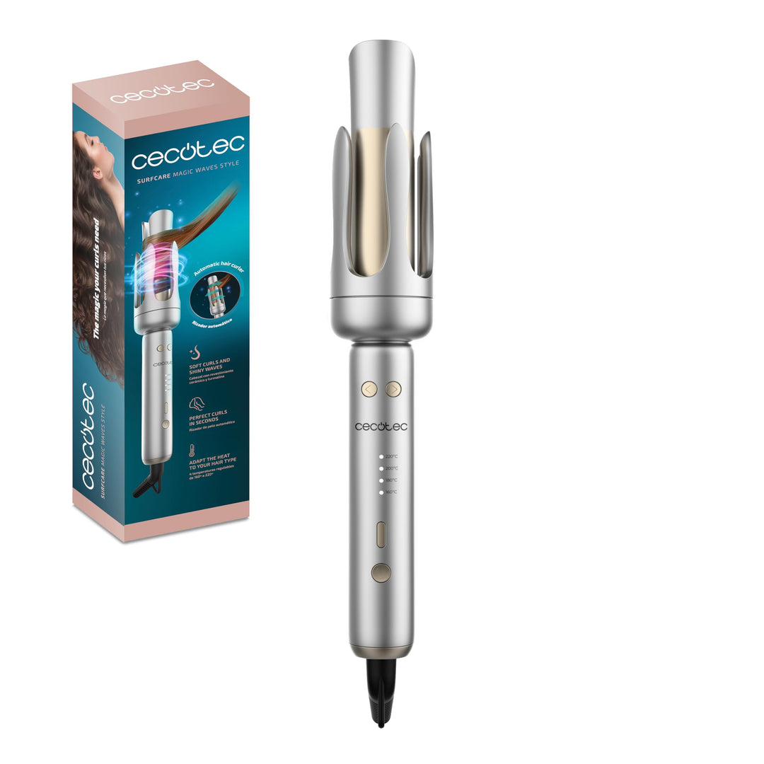 Cecotec Automatischer Lockenstab mit SurfCare Magic Waves Style, 41 W, Keramik- und Turmalinbeschich
