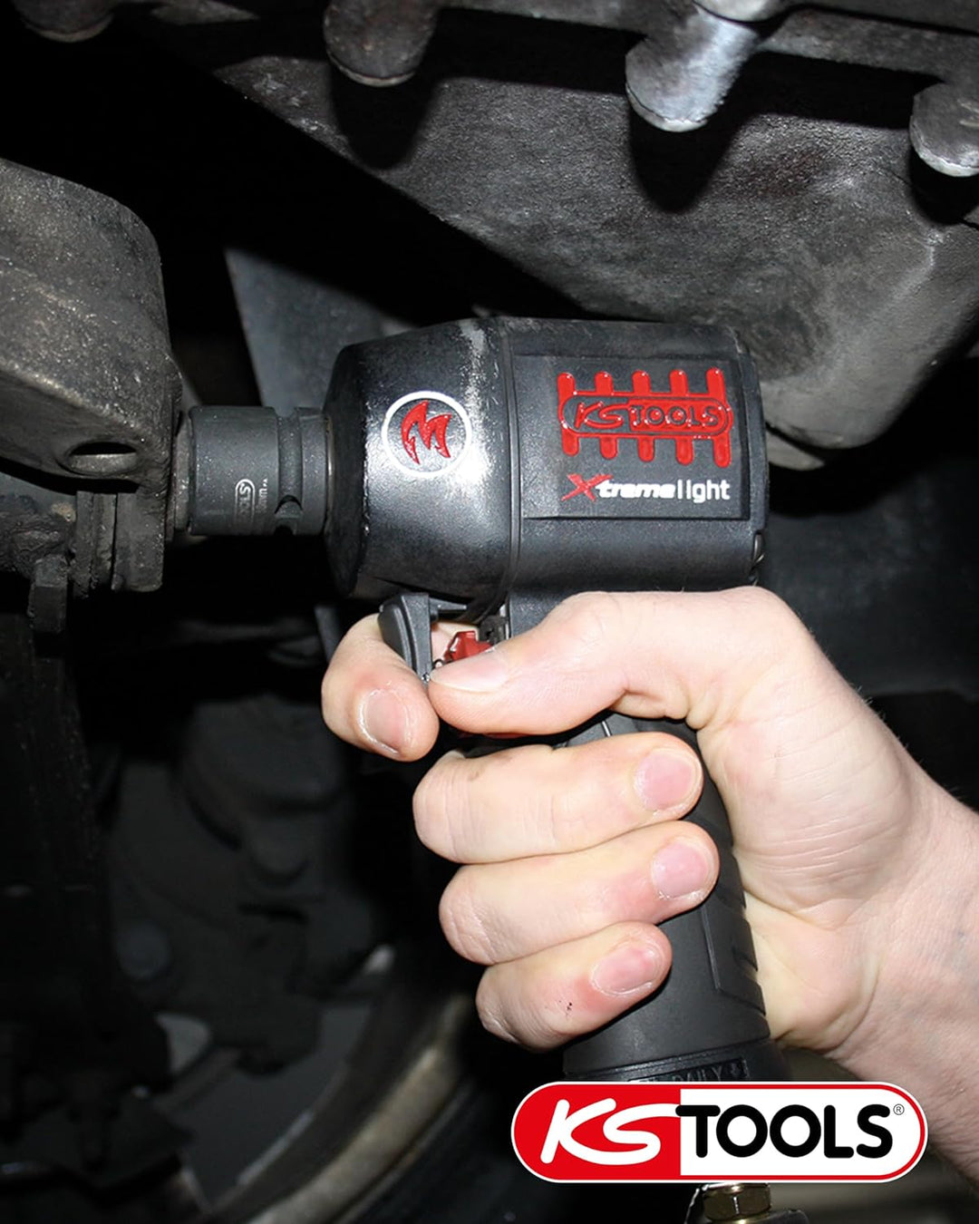 KS Tools 515.1150 1/2" Minimonster Xtremelight Rückenschonender Hochleistungs-Druckluft-Schlagschrau