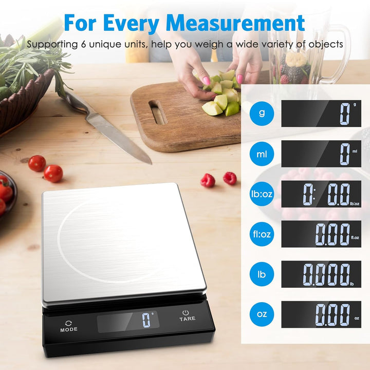 Brifit Digitale Küchenwaage 10kg mit Ausziehbarem Display | Präzise 1g-Teilung, Tare-Funktion, 6 Ein