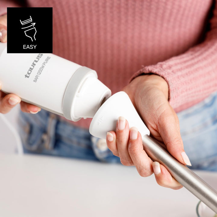 Taurus - Stabmixer 1200 Pure | 1200W | Leistungsregler & Turbo | Ergonomisches Design | Edelstahlmix
