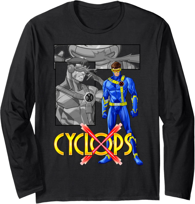 Marvel X-Men Cyclops Collage Panel Logo Langarmshirt